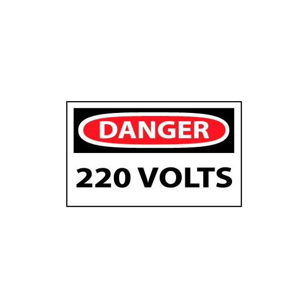 National Marker Co Machine Labels Danger 220 Volts D100AP Zoro